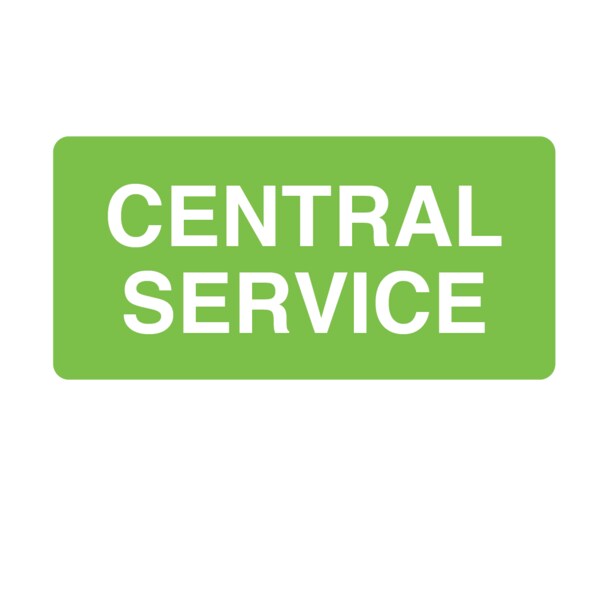 Central Service 1-15/16" x 4" Green w/Black